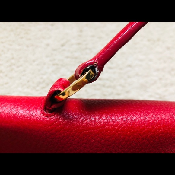 YSL Vintage Red Leather Handbag - Picture 6 of 13